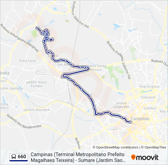 660 Bus Line Map