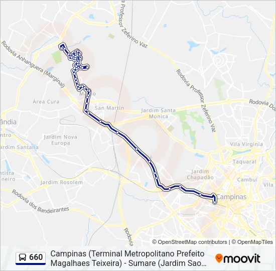 660 Bus Line Map