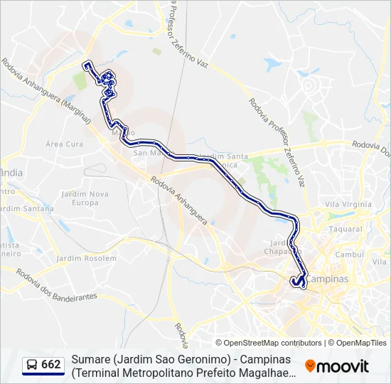 662 Bus Line Map