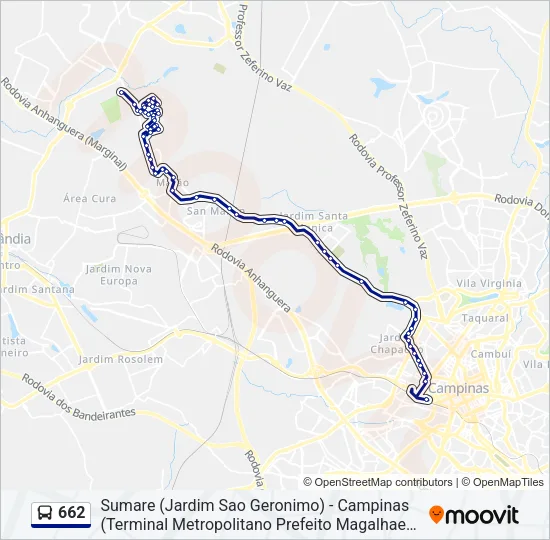 662 Bus Line Map