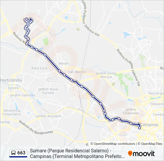 663 Bus Line Map
