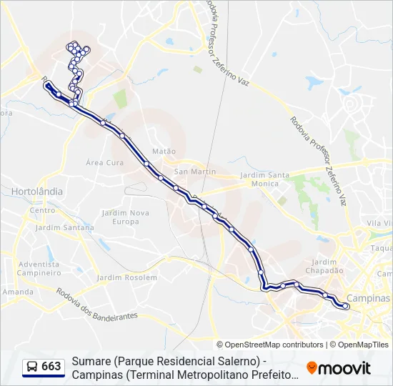 663 Bus Line Map