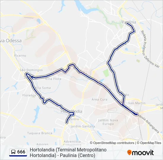 666 Bus Line Map