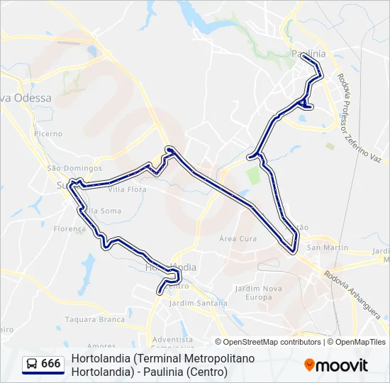 666 Bus Line Map