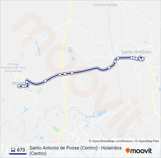 673 Bus Line Map