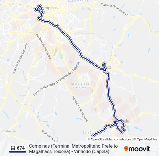 674 Bus Line Map
