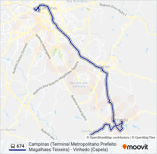 674 Bus Line Map