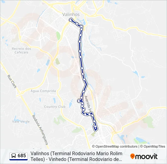 685 Bus Line Map