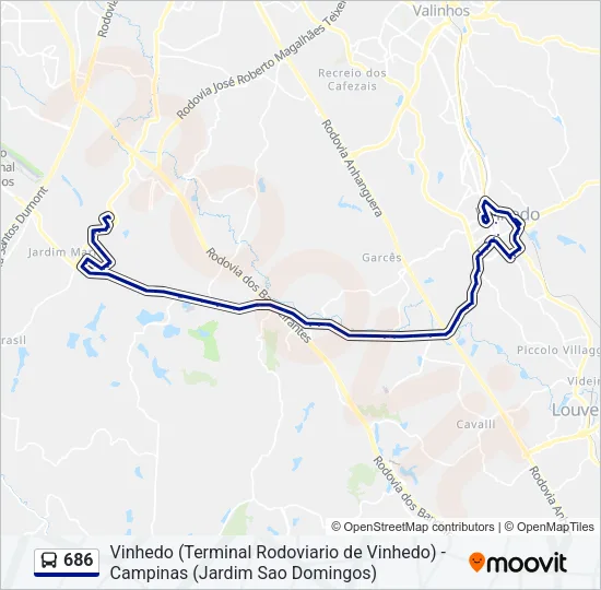686 Bus Line Map