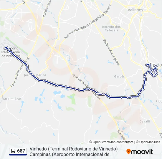 687 Bus Line Map