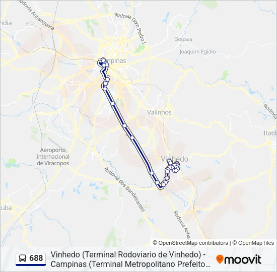 688 Bus Line Map