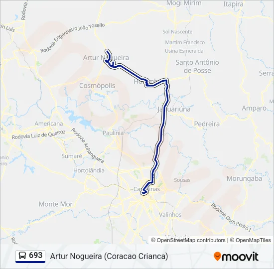 693 Bus Line Map
