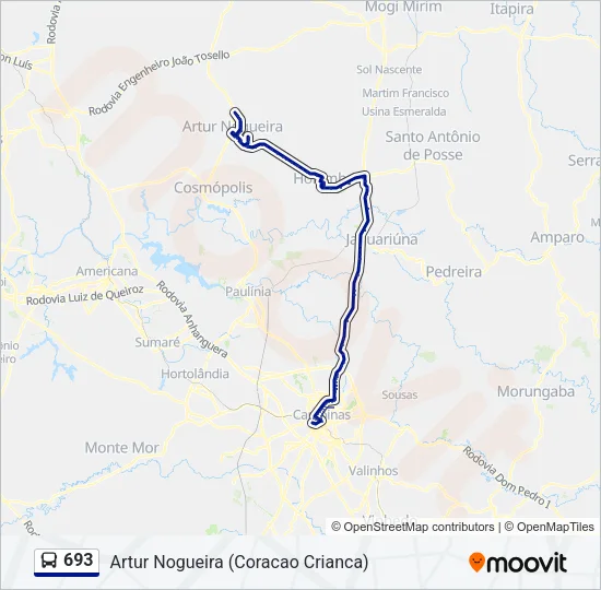 693 Bus Line Map
