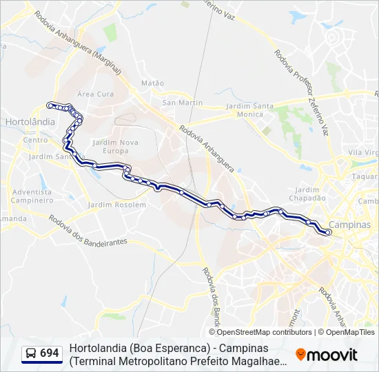 694 Bus Line Map