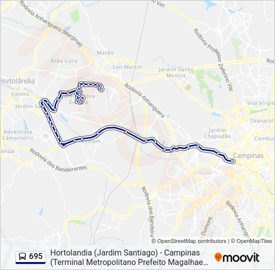 695 Bus Line Map