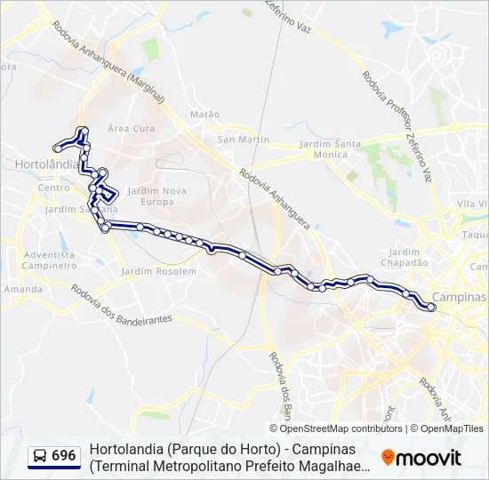 696 Bus Line Map