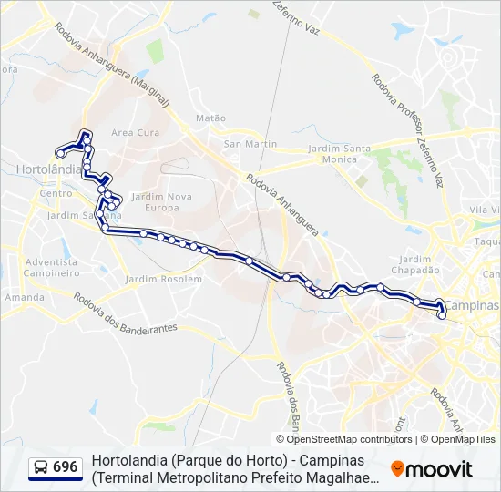696 Bus Line Map
