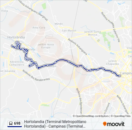 698 Bus Line Map