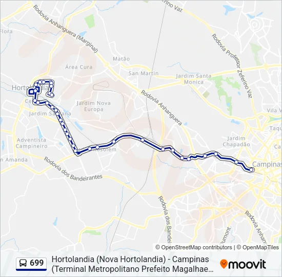 699 Bus Line Map