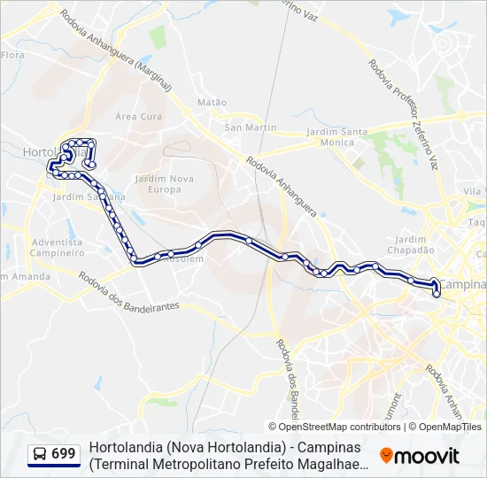 699 Bus Line Map