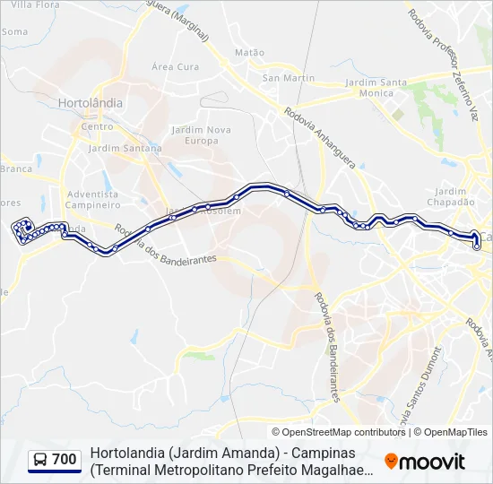 700 Bus Line Map