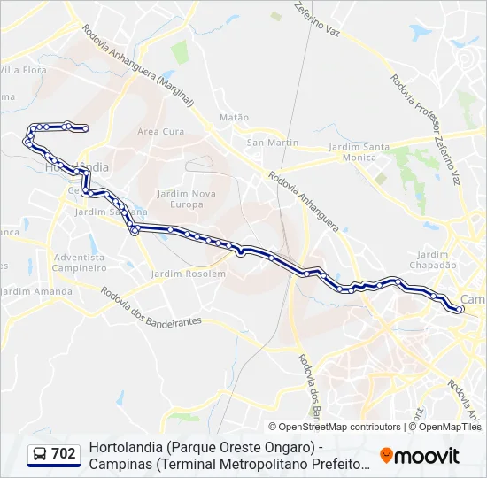 702 Bus Line Map