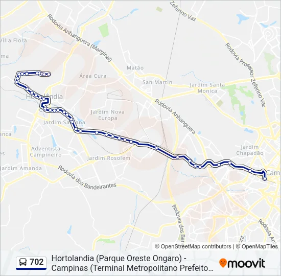 702 Bus Line Map
