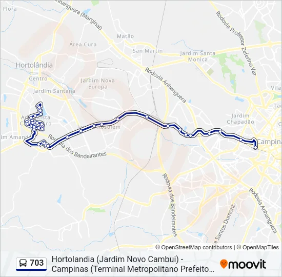 703 Bus Line Map