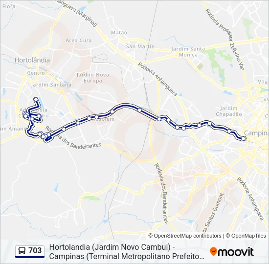 703 Bus Line Map