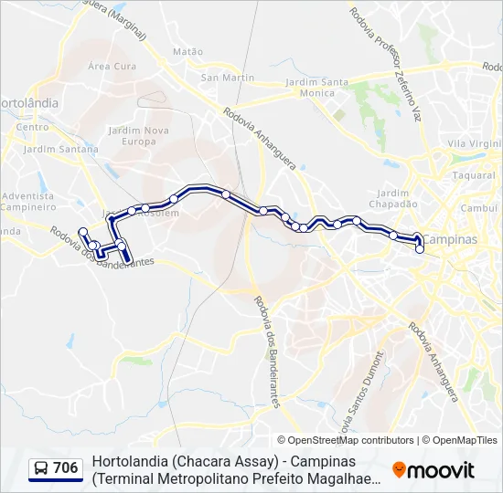 706 Bus Line Map