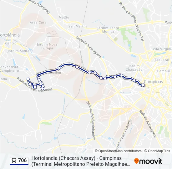 706 Bus Line Map