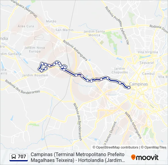 707 Bus Line Map
