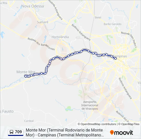 709 Bus Line Map
