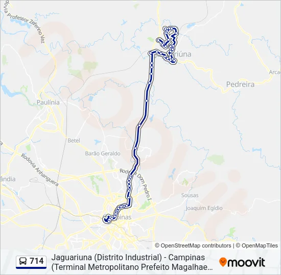 714 Bus Line Map