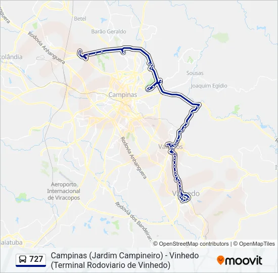 727 Bus Line Map