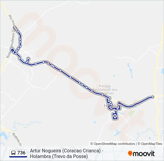 736 Bus Line Map