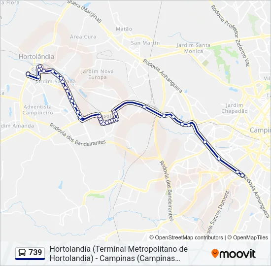 739 Bus Line Map