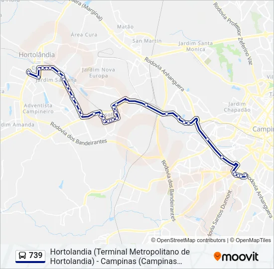 739 Bus Line Map