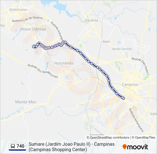 740 Bus Line Map
