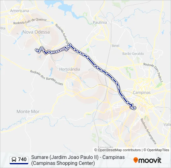 740 Bus Line Map