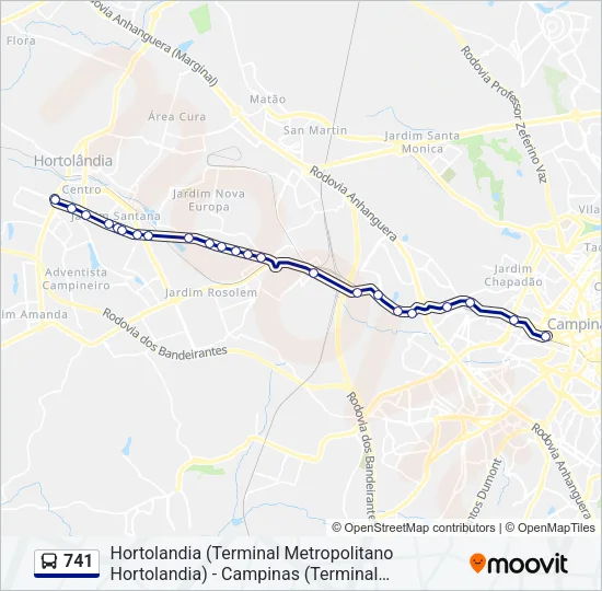741 Bus Line Map