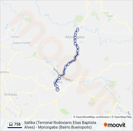 758 Bus Line Map