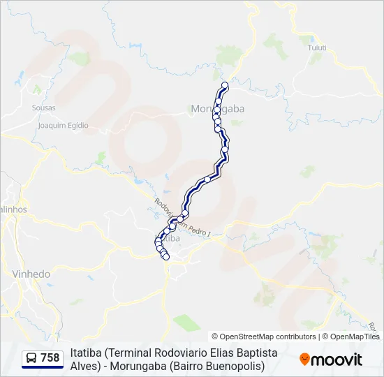 758 Bus Line Map