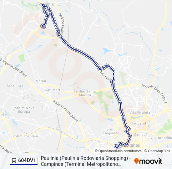 604DV1 Bus Line Map