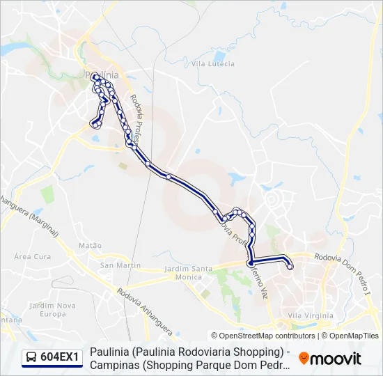 604EX1 Bus Line Map