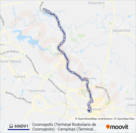 606DV1 Bus Line Map