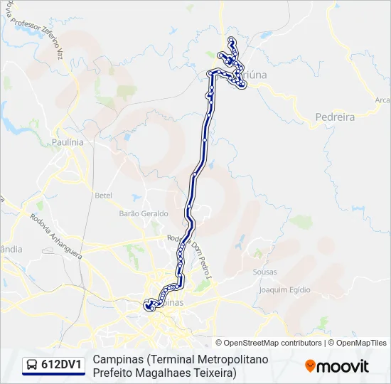 612DV1 Bus Line Map