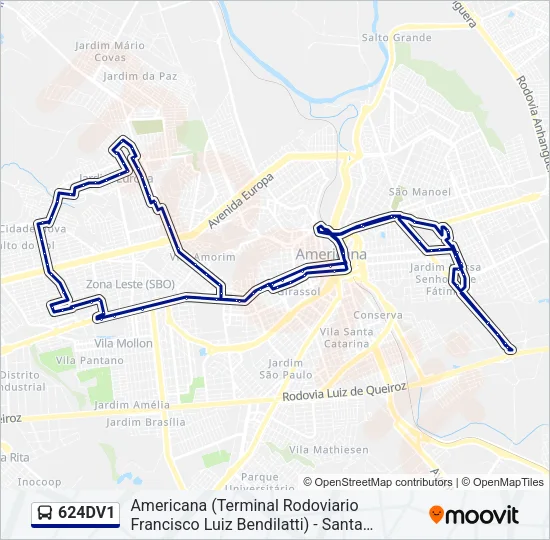 624DV1 Bus Line Map