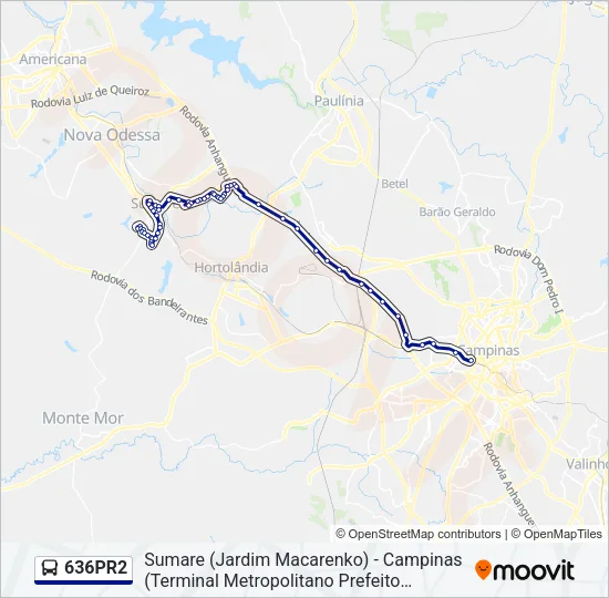 636PR2 Bus Line Map