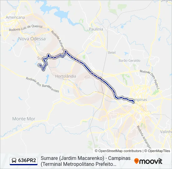 636PR2 Bus Line Map